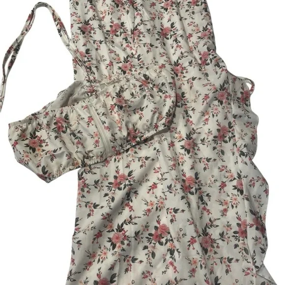 Floral Pink Print Dress with matching tube top size small - Picture 1 of 8